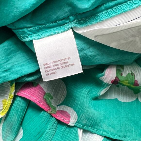 Old Navy Girls  Elastic Waist Floral Green Ruffle Lined Skirt Sz L - Picture 7 of 8